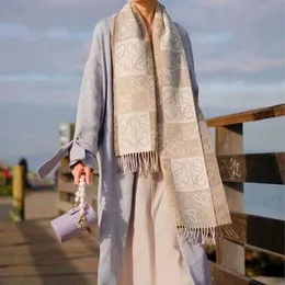 2022 stella stessa sciarpa Rowe da donna scialle a scacchiera con nappe jacquard in cashmere imitazione