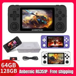 Портативные игровые игроки Anbernic RG351P Vibration Hinerheld Game Conse Portable Retro Game Player System 3,5 дюйма IPS 2500 видеоигр 230715