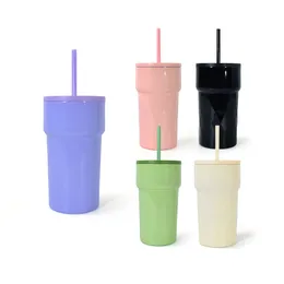 510 ml Isolierte Kaffee -Tumbler mit Strohdeckel Edelstahl Vakuum Becher Strohbecher Doppelmauerte Eiste -Reisebecher für Frau und Mann