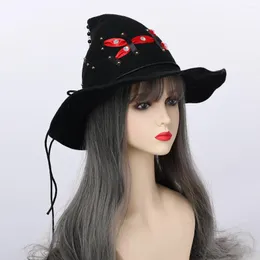 Party Supplies Women's Curved Cone Witch Hat Costume Accessory Women Sharp pekade på Halloween Christmas Headwear