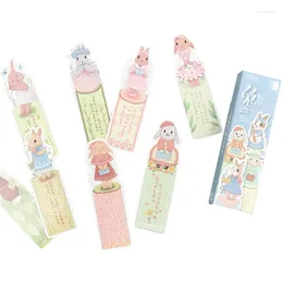 Party Favor 8Packs/Lot Kawaii Söt Miss Cartoon Animals Bokmärke med berömda tidningar Kinesiska ordstäv för Girl Wholesale