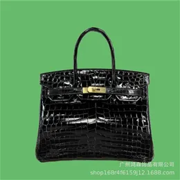 Handmade Handbag 30 Handbag Luxurys High Leather Gloss Nile Crocodile Skin Women's Bag Fashion Trend Women's Cy