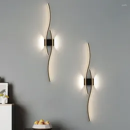 Wall Lamp Long Strip LED Modern Simple Living Room Sofa Background Decorative Study Master Bedroom Bedside Sconces