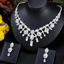 Ketting Oorbellen Set GODKI Luxe 2 STUKS Sieraden Voor Vrouwen Bruiloft Geel Zirconia Crystal CZ Dubai Bridal 2023 JURK Diners