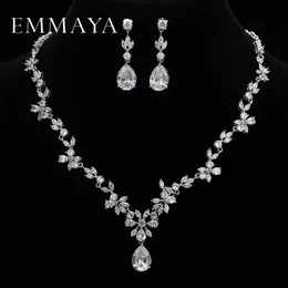 Wedding Jewelry Sets EMMAYA Brand Gorgeous AAA CZ Stones Jewelry Set White Crystal Flower Party Wedding Jewelry Sets For Women 230717