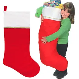 Suprimentos para árvore de Natal de feltro 17,5 x 9 polegadas Bolsas de Papai Noel Meia de Natal Decoração de Natal Bolsa de Presente Grande Atacado 0717