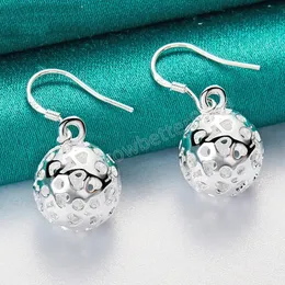 925 Sterling Silver Hollow Ball Heart Drop Earrings For Woman Wedding Engagement Party Fashion Charm Jewelry