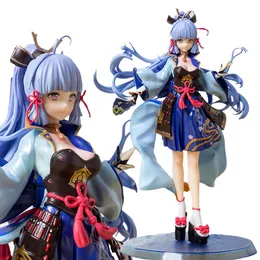 Tecknad figur 25 cm genshin påverkar anime figur kamisato ayaka gk staty pvc action figur söt figur game modell doll leksaker prydnadsgåvor