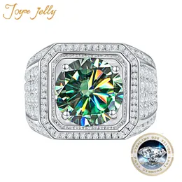 Bröllopsringar JoyceJelly Mans S925 Sterling Silver Jewelry Luxury 1CT 2 Carat D Color Ring Businessman Size6-13 Öppna ringar 230715