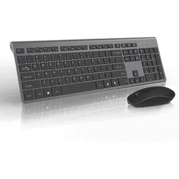 Keyboard Mouse Combos Rechargeable Wireless Keyboard Mouse 2.4G Full Size Thin Ergonomic And Compact Design For Laptop PC DesktopComputer Windows 230715