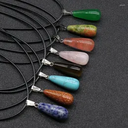 Naszyjniki wiszące leczenie czakra stone biżuterii długa woda kropla prawdziwa naturalna opal kwarcowa turkus kamienny choker