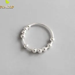 Flyleaf 100% 925 anelli aperti con perline in argento sterling per le donne 2021 nuova tendenza INS gioielli di moda da donna stile semplice