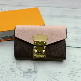 Leather Short Purse Men Designer Compact Wallet Card Holder with Original