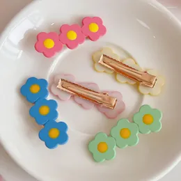 Hair Accessories Children's Hairpin Girl Cute Side Clip Candy Color Wave Flower Alligator Clips Headwear Korean