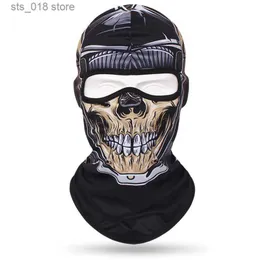 Cycling Caps Masks Men's Skull Balaclava Sports Scarf Cycling Hood Cap Ski Face Cover Motorcycle Bike Headgear Hat Breathable Windproof Neck Warmer T230718