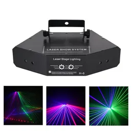 AUCD DJ 6 EYES RGB BEAM Network Wondeful DMX Laser Stage Lighting Home Home Wedding Holdy Party Show Projector Light Effect A-X6234T