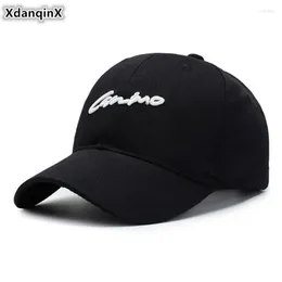 Ball Caps XdanqinX Three-dimensional Letter Embroidery Women's Cotton Baseball Adjustable Head Size Men's Hip Hop Hats Sports Cap