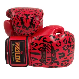 Skyddsutrustning Skyddsutrustning Boxningshandskar Muay Thai Boxningshandskar Leopard Tryck Vuxen Professionell Training Sanda Punching Sandbag Gloves HKD230718