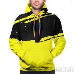 Men's Hoodies Mens Sweatshirt For Women Funny Yellow Modern Grunge Brush Pattern Design Print Casual Hoodie Streatwear