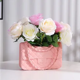 Neue einfache Handtasche Vase kreative Mode Wohnzimmer Eingang TV Schrank Dekoration getrocknet