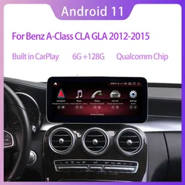 6G RAM 128 ROM 10 25 QUALCOMM ANDROID 11 CAR RADIO GPS Navigation Bluetooth WiFi Head Unit Screen för Benz A CLA GLA Class 2227o