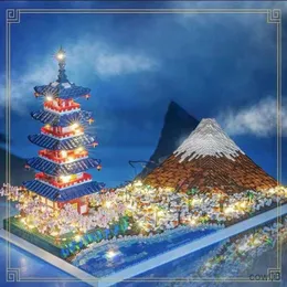 Blöcke 6500 Stück+ Fujiyama Mikrobausteine Fuji Mount Tower Modell Zusammenbauen Diamantsteine Kinder Kreatives Spielzeug Jungen Mädchen Geschenke R230718