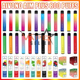 Original Puff Aivono AIM Plus 800 Puffs Bar XXL Flex engång E -cigarettvape penna med 650mAh Battery 3,2 ml POD Mini Elfbar Lost Mary Kit