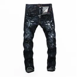 Plein Bear Classic Fashion PP Man Jeans Rock Moto Mens Casual Design Ripped Trousers nödställda Skinny Denim Biker Jeans 157514301H