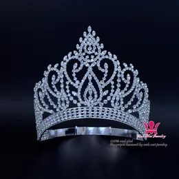 Beauty Pageant Award Gold Contoured Adjustable Crown And Tiara Rhinestone Crystal Bridal Wedding Hair Jewelry Classic Silver Gold 291y