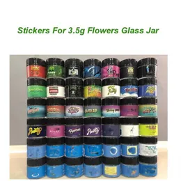 3 5G Flowers Glass Jar Label Honey Bun Pancakes Pomelo Blanco Jungle Boys Runtz Stickers Sharklato Stikcers för 1G Shatter burkar264y