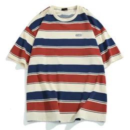 T-shirt da uomo LAPPSTER-T-shirt a righe giovanili Cotton Summer Y2k Oversize Harajuku T-shirt grafiche in stile giapponese T-shirt coreane 230718