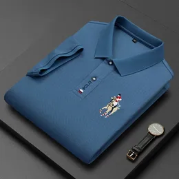 Polos Masculinos Summer Men Polo Shirt Fashion Brand Business Casual Lapel Button Luxury Bordado Short Sleeve T-Shirt Clothing Masculino 230717