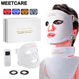 Dispositivos de cuidados faciais 4 cores LED máscara gel de silicone terapia infravermelho próximo Pon Therapy rejuvenescimento da pele anti rugas remoção SPA 230617