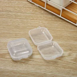 Kunststoffperlen-Aufbewahrungsbehälter, Mini-klare quadratische Box, leeres Gehäuse mit Deckel für Ohrstöpsel, Schmuckzubehör oder andere kleine Bastelarbeiten