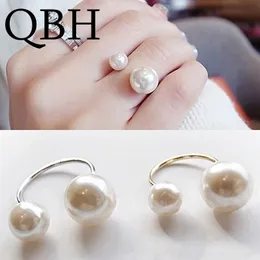 G293 Mode Mujer Anneau Anel Simulierte Perle Einstellbare Offene Ringe für Frauen Hochzeit Schmuck Mädchen Bijoux Finger Anillos