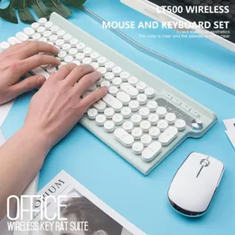 Rechargeable Wireless Bluetooth Gaming Keyboard And Mouse Set 102 Keys Mute Cute And Ultra-thin Suitable For Home Office Games170v