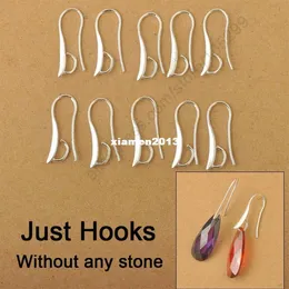 100x DIY Making 925 Sterling Silver smyckesfynd Hook Earring Pinch Bail Ear Wires For Crystal Stones Beads230d