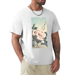 Polos Masculinos Peony Com Borboleta Ohara Koson T-Shirt Meninos Camisa Animal Print Tops Camisetas Personalizadas Fruit Of The Loom Masculino