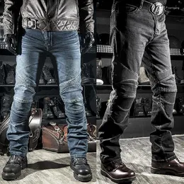 Jeans da uomo Pantaloni da motociclista a gamba dritta da uomo Pantaloni a prova di goccia Pantaloni da moto in denim da corsa fuoristrada EWJES-1