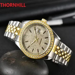 Men Watches Women Watch 40mm Quartz Movement All Diamonds Dial Ring Iced Out Wristwatch High Quality Unisex Dress Wristwatches Lad283l