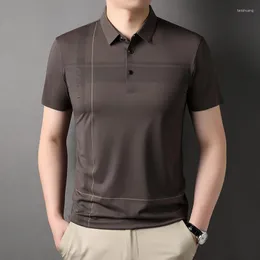 Polos pour hommes rayé vêtements d'été revers T-Shirt à manches courtes pour hommes affaires décontracté contraste mode polyvalent Polo-Shirt S6034