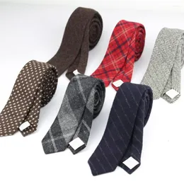 Bow Ties Commercial Luxury Wool Tie Classical Color Dick Winter Necktie Mens Warm Neckties Designer Handmade European Style