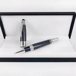 Yamalang lyxig svart kol fibra blå fountian penna rolelrball bollpoint pennor med jfk sniding260j