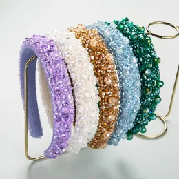 Luxury Crystal Pearl Sponge Headbands Fashion Hair Accessories Women's Trend Party Shining Hairband Hair Band Hoop Gir Headwear