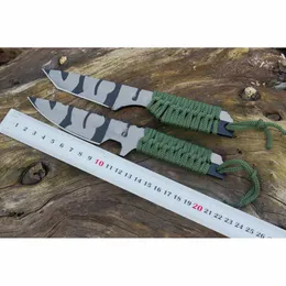 Special Offer C7148 Outdoor Survival Straight Knife 440C Camo Pattern Blade Full Tang Parcord Handle Fixed Blade Knives with Nylon Sheath