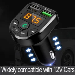 FM Transmitter Bluetooth Car MP3 Audio Player Hands Kit 5V 3 1A شاحن USB مزدوج 12-24V TF U Disk Music Player3148