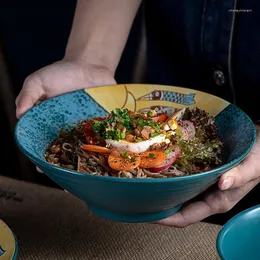 Skålar japanska underglasyr ris skål hushåll keramik äta mikrovågsugn porslin set nudel soppa bo bo