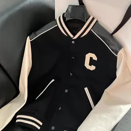 Jaquetas masculinas Teddy Couro Costura C-palavra Lã Uniforme de Beisebol Ce Casa Cartas E Jaquetas Femininas de Moda de Alta Qualidade