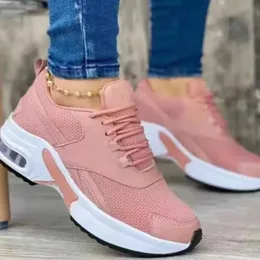 Zapatos de vestir Nuevas zapatillas de deporte para mujer Primavera y otoño Nuevos zapatos de plataforma de cuña con cordones para mujer Moda al aire libre Cojín de aire Zapatos casuales para correr L230717