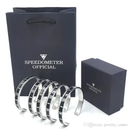 Ganze hochwertige Armreif für Männer Edelstahl Manschette Tacho Armband Mode Herrenschmuck mit Einzelhandel pa268L